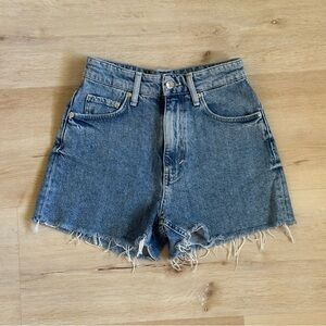 H&M Blue Frayed Jean Shorts